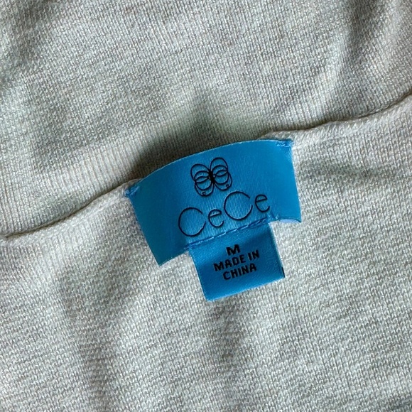 Cece Soft Open-Front Oatmeal Beige Cardigan Sweater - Coatigan | Size M - Picture 3 of 9